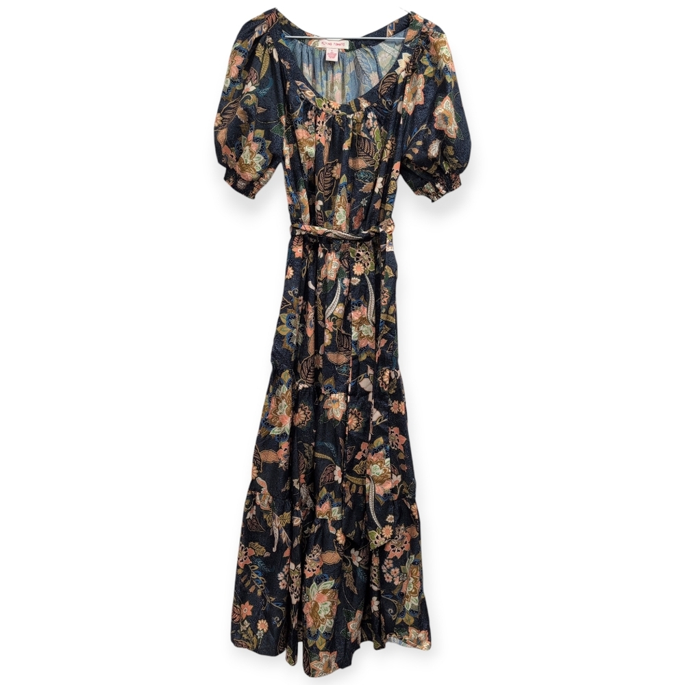 Flying Tomatoes Floral Puff Sleeves Dress Small